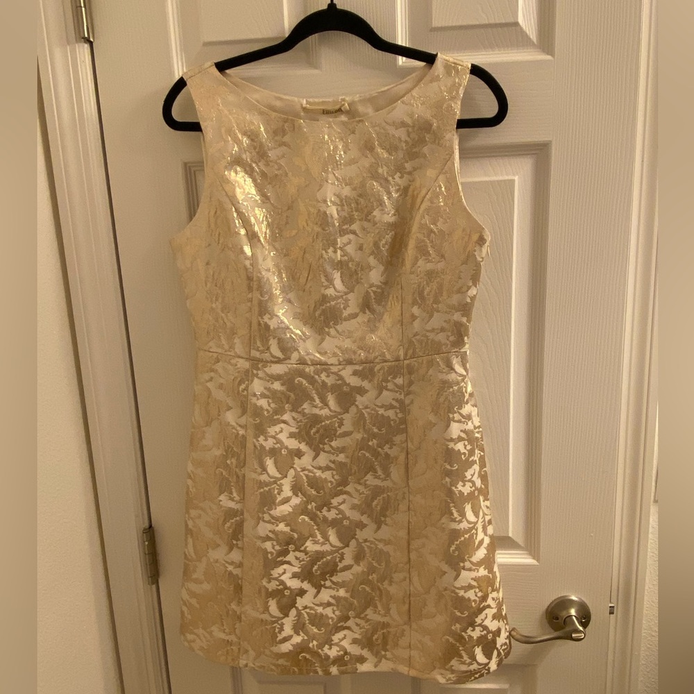 Ellison Gold and Cream Brocade Dress Size L